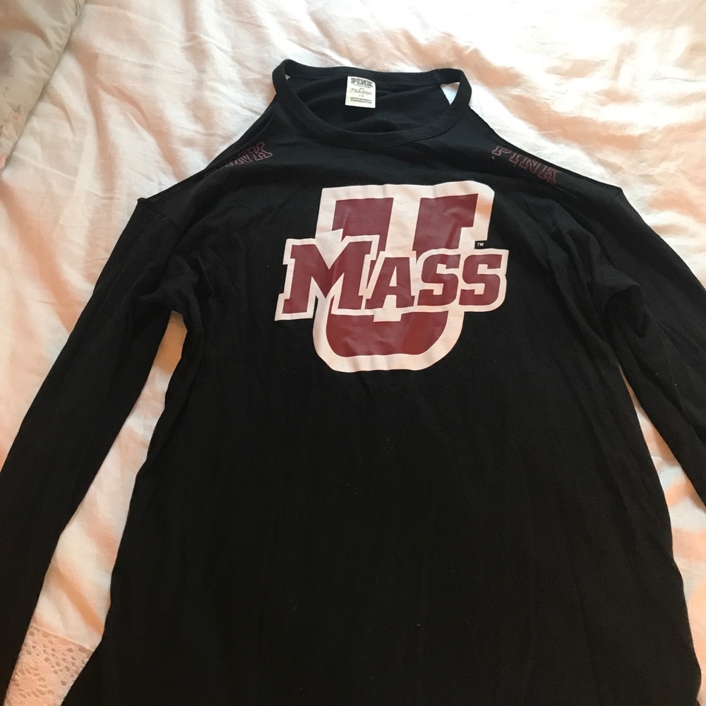 UMASS Amherst long sleeve, cold shoulder shirt